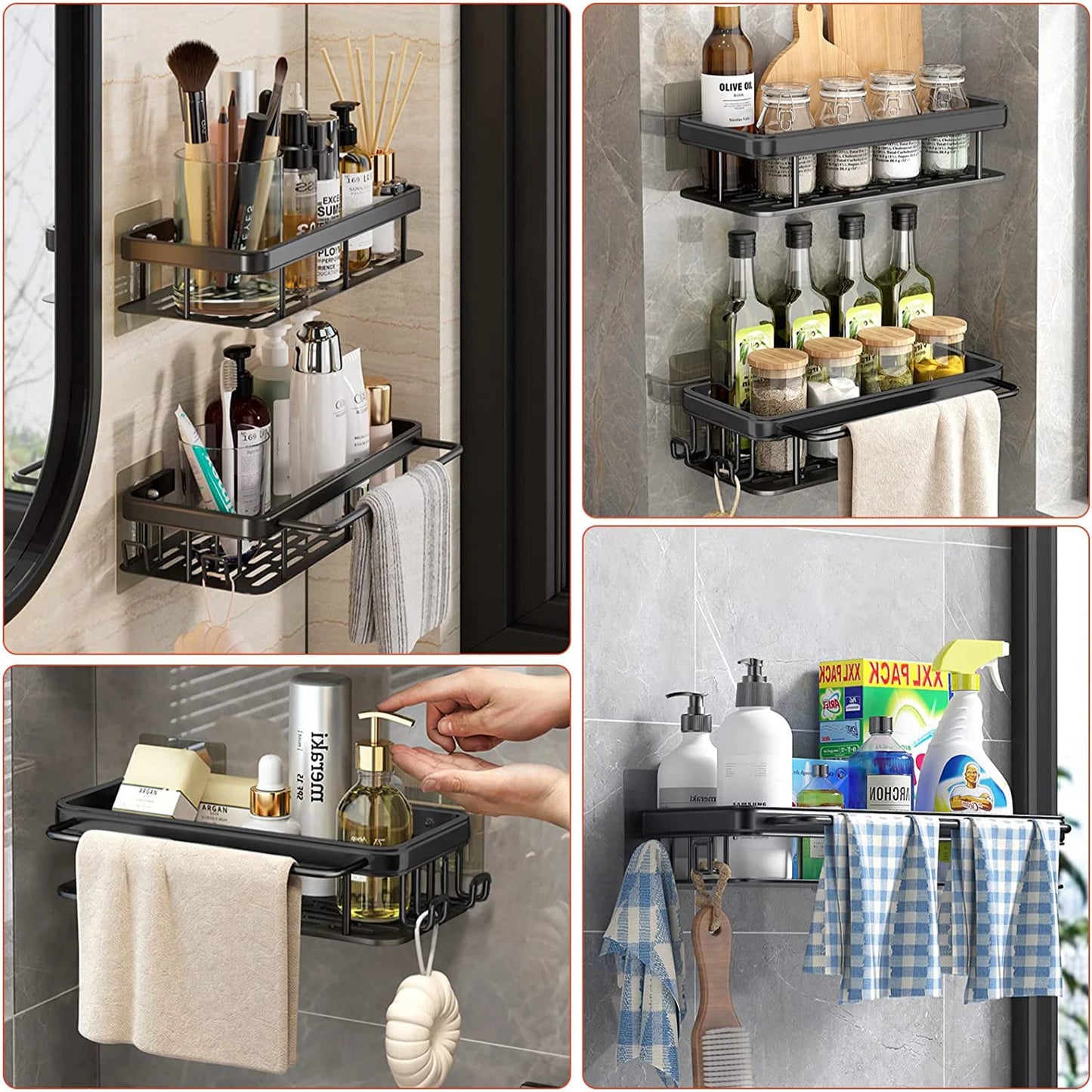 Estante de Baño sin Taladro | Organizador Adhesivo Resistente